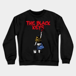 black ll girls with red paint Crewneck Sweatshirt